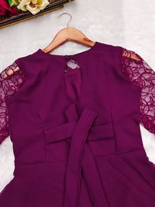 Best Seasonal Anarkali Kurti Suit Long Gown in Chiffon Material with Lace Decoration Readymade From Gujarat Manufacturer - Product Image 5