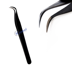 Pinces à épiler pour extensions de cils à pointe incurvée noire de marque privée, fabriquées à la main au Pakistan, en acier inoxydable, pinces personnalisées - Product Image 5