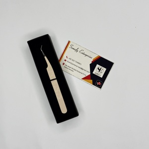 Pinzas para Extensión de Pestañas Somofy Enterprises, Punta de Fibra a 45 Grados, Acero Inoxidable, Duraderas, Precisión, Volumen, 10MM - Product Image 3