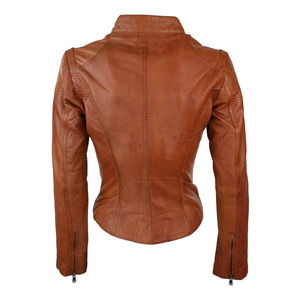 <b>Women's</b> <b>Jackets</b> Leather <b>Jacket</b> Biker Detachable Sleeve <b>Bomber</b> in Sheepskin <b>Varsity</b> <b>Woman</b> <b>Jackets</b> Premium quality - Product Image 4