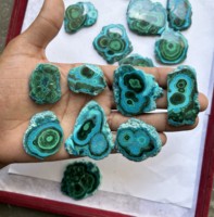 Chrysocolle brute polie, pierre naturelle brute, spécimen minéral de malachite, tranche de qualité supérieure, pierre de guérison du Rajasthan pour la joaillerie