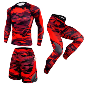 Ensemble de trois pièces de sport personnalisé : Leggings de sport avec poches profondes, short de compression avec poche, et ensemble Rash Guard pour garçons 2026 - Product Image 6