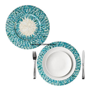 Assiette décorative de table en bois nacre faite à la main Designer mariage assiette décorative en bois - Product Image 4