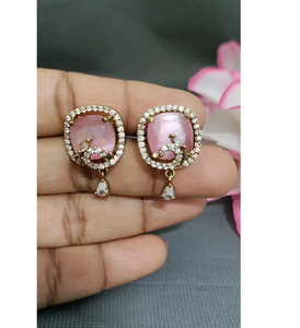 Stylish Ethnic Wear Mehandi Color Tops And Matching Stud <b>Earrings</b> For Festival Or Casual Look For Women's Girl's From India - Product Image 3