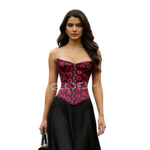 Corset haut pour femme, mode Y2K, imprimé lapin sublimé, personnalisé en gros, sexy, satin, body shaper, à lacets - Product Image 4