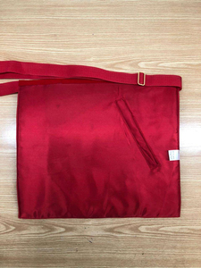 Tablier maçonnique personnalisé brodé en tissu écologique, blanc avec bordure rouge, motif symbolique, badge à coudre, application sur vêtement - Product Image 6