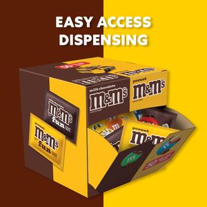M&M'S Milk <b>Chocolate</b> & <b>Peanut</b> Fun Size Candy Individually Wrapped Milk <b>Chocolate</b> Variety Pack 50 Ct Bulk Box - Product Image 5