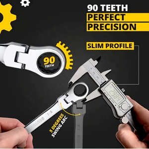 Metric Extra Long Ratcheting Wrench Double Flex-Head Ratcheting <strong>Spanner</strong> <strong>Tools</strong> for Auto Repair - Product Image 3