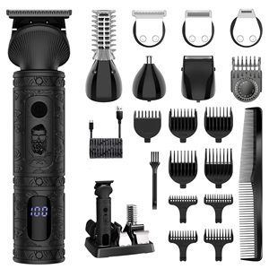 Kit de Afeitado Profesional Inalámbrico 7 en 1 para Hombre, Recortadora de Barba con Cuchilla en T de Cerámica para Recortar el Vello de la Nariz y el Cuerpo - Product Image 2