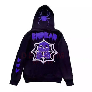 Pull-over à capuche décontracté de couleur unie pour hommes, impression bouffante, vêtements d'hiver à capuche, teints en couleur et personnalisés, à vendre - Product Image 2