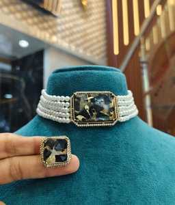 Calidad Premium latón lujo Moissanite oro gargantilla collar pendientes conjunto chapado en oro bodas fiestas aniversarios regalo - Product Image 1