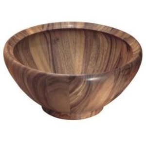 Grand bol en bois pour salade de fruits à base large et intérieur lisse, parfait pour servir lors de réunions de famille ou de fêtes - Product Image 4