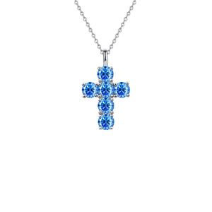 Collier pendentif croix en moissanite pour homme et femme, style hip-hop, plaqué platine, argent sterling, taille brillant, bijoux de mariage - Product Image 4