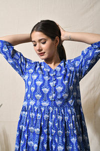 Vestido de Algodón con Estampado Indio para Mujer, Vestido de Algodón con Etiqueta Personalizada, Proveedor de Ropa Femenina de la India, Exportación al por Mayor, Producción OEM - Product Image 3