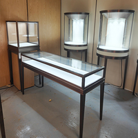 Vitrine de luxe en aluminium et verre pour téléphones portables, bijoux, cigarettes, montres, présentoir à bijoux avec éclairage LED