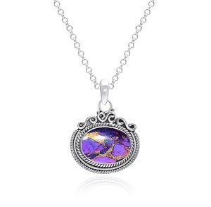 Colgante de tendencia, piedra preciosa turquesa púrpura, colgante de joyería fina de Plata de Ley 925 con sello 925, joyería colgante de plata - Product Image 1