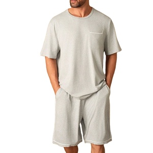 Solid Color Plain Windproof and Winter Two-Piece Style Men's Sportswear <b>Set</b> Breathable <b>Knitted</b> Plus Size Men Street <b>Sets</b> High - Product Image 1