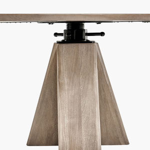 Mesa de Comedor de Diseño Único, Rústica y Moderna, con Tapa Ovalada de Madera de Acacia, Altura Ajustable de 76 a 105 cm, para Hogar, Restaurante o Bar - Product Image 6
