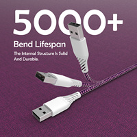 Cable USB de Aluminio con Certificación MFi, Carga Rápida de 60W, Blindaje Trenzado, Carcasa de PVC para Dispositivos iOS, Teléfonos Móviles, Computadoras y Automóviles
