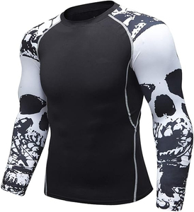 T-shirt de compression respirant pour homme, coupe ajustée, pour la salle de sport, l'entraînement, la course à pied, les sports, vêtements de sport, vente en gros, OEM, ODM - Product Image 1