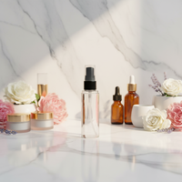 Bouteilles à pompe en plastique PETG transparentes, emballages cosmétiques rechargeables pour lotion, gel douche et savon pour les mains