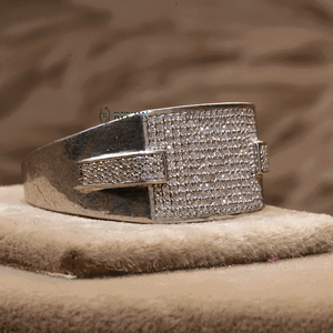 Anillo de compromiso de estilo pesado de diamante de corte redondo para hombre - Product Image 1