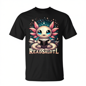 T-shirt per amanti dei libri Axolotl, T-shirt promozionale per lettori appassionati di lettura - Product Image 2