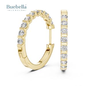 Offre Spéciale personnalisé 925 argent Sterling plaqué argent rond cerceau taille brillant laboratoire cultivé diamant Hip Hop Style boucle d'oreille pour les femmes - Product Image 6