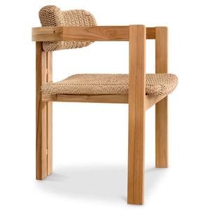 Dony Teak Solid Wooden Woven <b>Rattan</b> Dining <b>Chair</b> Modern Design for Indoor <b>Outdoor</b> Dining Natural Finish for Home Park Furniture - Product Image 3