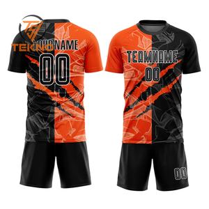 100% uniformes de football en polyester à vendre uniformes de football de conception de logo sur mesure à bas prix uniformes de nom d'équipe OEM - Product Image 1