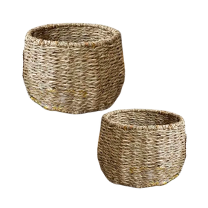Panier de fleurs en osier vietnamien naturel en rotin avec cadre en fer solide, arbres à fleurs améliorant les espaces intérieurs et extérieurs - Product Image 1