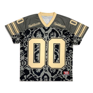 Ropa de calle personalizada Camiseta de fútbol 00 Print Track Records Diseño de camuflaje Estilo vintage Top de hip hop de gran tamaño - Product Image 2