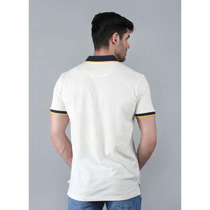 Polo Unze London ODM pour homme, modèle Dennis blanc, coupe ajustée confortable, respirant, en spandex, brodé, avec fermeture éclair, design uni, tailles XL à 6XL - Product Image 4
