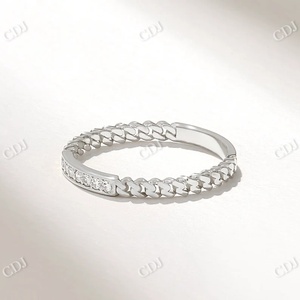 Nouveau Design Lab Grown Diamond Ring Channel Set Round Cut CVD Eternity Wedding Band Anneau de chaîne liée de haute qualité pour les femmes - Product Image 6