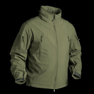 เสื้อแจ็คเก็ตซอฟต์เชลล์ผู้ชายแบบกันน้ำ มีฮู้ดซ่อนได้ สกรีนโลโก้ได้ตามต้องการ เสื้อโค้ทแบบทหารลายพรางสำหรับกิจกรรมกลางแจ้ง - Product Image 4