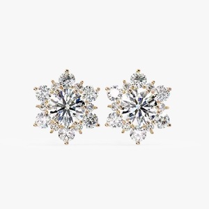 Nuevos Aretes de Aro en Oro Rosa con Diamantes Cultivados en Laboratorio, Joyería de Lujo Moderna para Mujer - Product Image 1