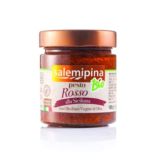 100% Italian Top Quality Ready To Use Apetizer Sicilian Red Pesto with sun dried tomato 190 gr