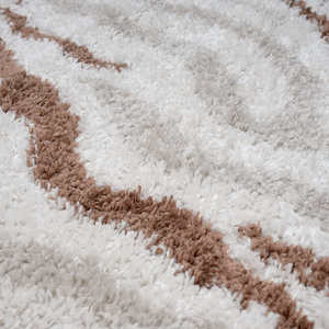 Tapis rectangulaire en fourrure synthétique Netline Home Moodi, couleur crème/terre, pour salon, chambre à coucher, couloir - Product Image 3