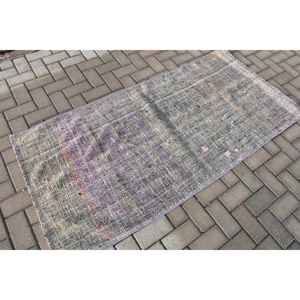 Alfombra Turca Vintage, Alfombra Decorativa de 3x6.1 pies, Alfombra con Estampado Animal en Gris Púrpura - Product Image 2