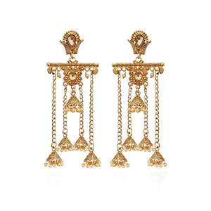 Kriaa ต่างหูห้อยชุบทองสีขาวน่ารักกับไข่มุกหินออสเตรียและเพชรสำหรับงานแต่งงานหรืองานปาร์ตี้-1310562 - Product Image 1