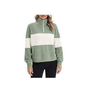 AOXI clothing wholesale plain printed mens sweatshirts colorblock quarter <b>zip</b> pullover blank crew neck costom from india - Product Image 4