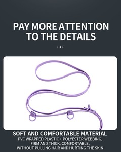 Correa de perro resistente a la suciedad multifuncional de doble cabeza a prueba de olores de PVC impermeable manos libres con ganchos dobles de PVC - Product Image 5