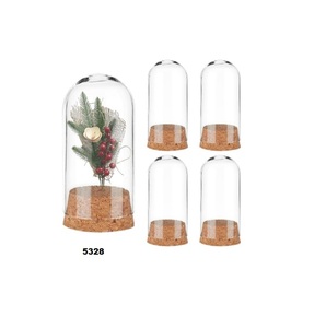 6 piezas redondas Cloche cúpula de cristal campana de cristal vitrina con base de corcho 1,69x2,76 pulgadas - Product Image 4