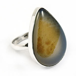 Prix de gros de haute qualité 925 argent Sterling naturel Montana pierres précieuses forme de larme anneau fait à la main bohème bijoux exportateur - Product Image 1