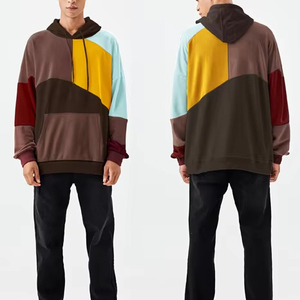 Sudaderas con capucha para hombre Color Block Hoodie con diseño Hip Hop Colorful Hooded Pullover Novedad Sudadera - Product Image 4