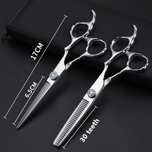 Tijeras de peluquero profesionales con logotipo personalizado 400c, herramienta de corte de pelo de acero inoxidable duradero, mango de cerámica negra, recto afilado - Product Image 6