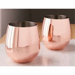 Verre à eau potable en cuivre pur de 250ml pour cadeaux d'affaires verres en cuivre pur de décoration de salle à manger finis par miroir faits à la main - Product Image 2