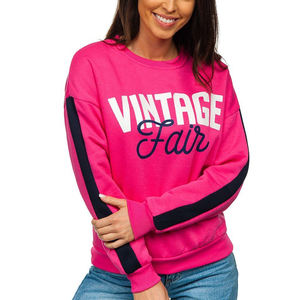 Jersey holgado de algodón para mujer al por mayor, ropa de uso diario para otoño e invierno, sudadera de cuello redondo con diseño estampado para mujer - Product Image 5