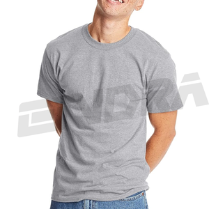 T-shirt de sport uni de haute qualité pour hommes haut en coton à manches courtes de couleur unie Logo brodé personnalisé vêtements de sport de fitness en gros - Product Image 4
