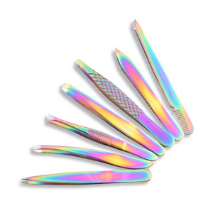 Diamond Grip Multi Color Eyebrow Shaping Tweezers With Sharp Slanted Tip Precision Facial Hair <b>Removal</b> Beauty <b>Tool</b> For Women - Product Image 4